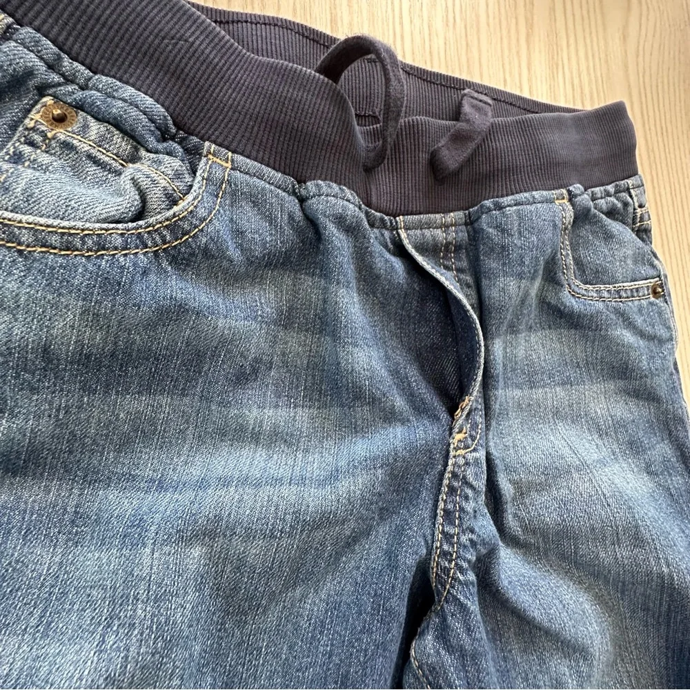 2 Pairs Boys or Girls Gymboree Pull On Tie Front Straight Leg Jeans Size 12